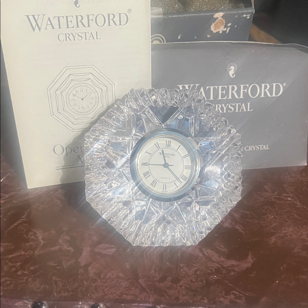 Waterford Crystal Clock with Silver and Clear Design - Picture 6 of 14